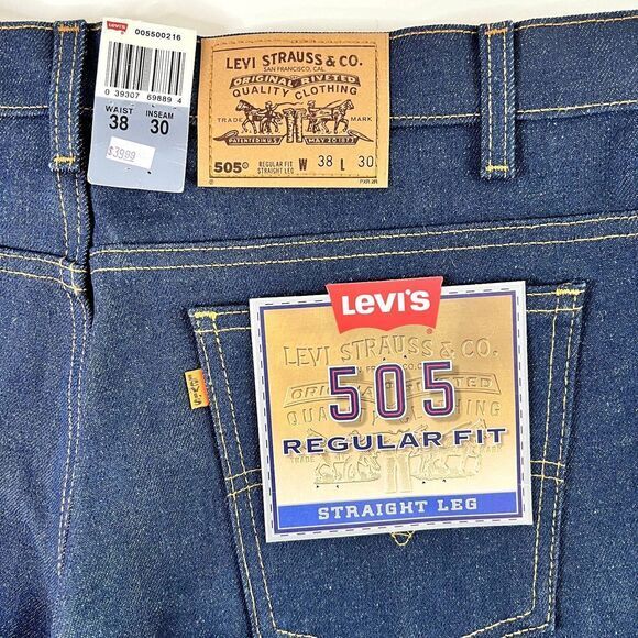 Vintage‎ Mens Levi's 505 38 X 30 1997 Dead Stock USA Y2K 90s - Picture 4 of 16